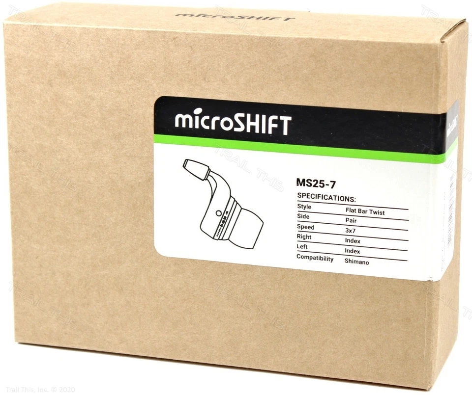 Microshift MS25 3x7 (21-Speed) MTB Bike Twist Shifter Set w/ Cables fit Shimano - Image 3 of 3