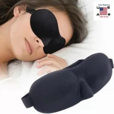 3D Sleep Mask Silk Men Women Dry Eye Mask Sleeping Padded Shade Cover Blindfold