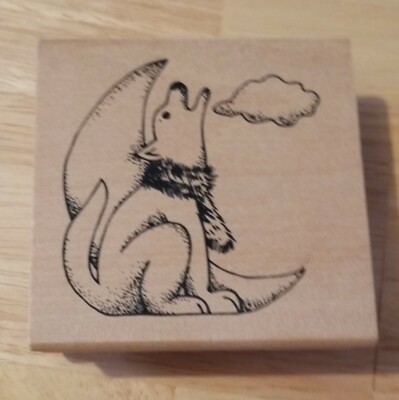 Stamp'in Up Wolf howling at Night - Used