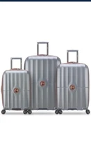 DELSEY Paris St.Tropez Hard side Expandable Luggage With Spinner Wheel,Platinum 