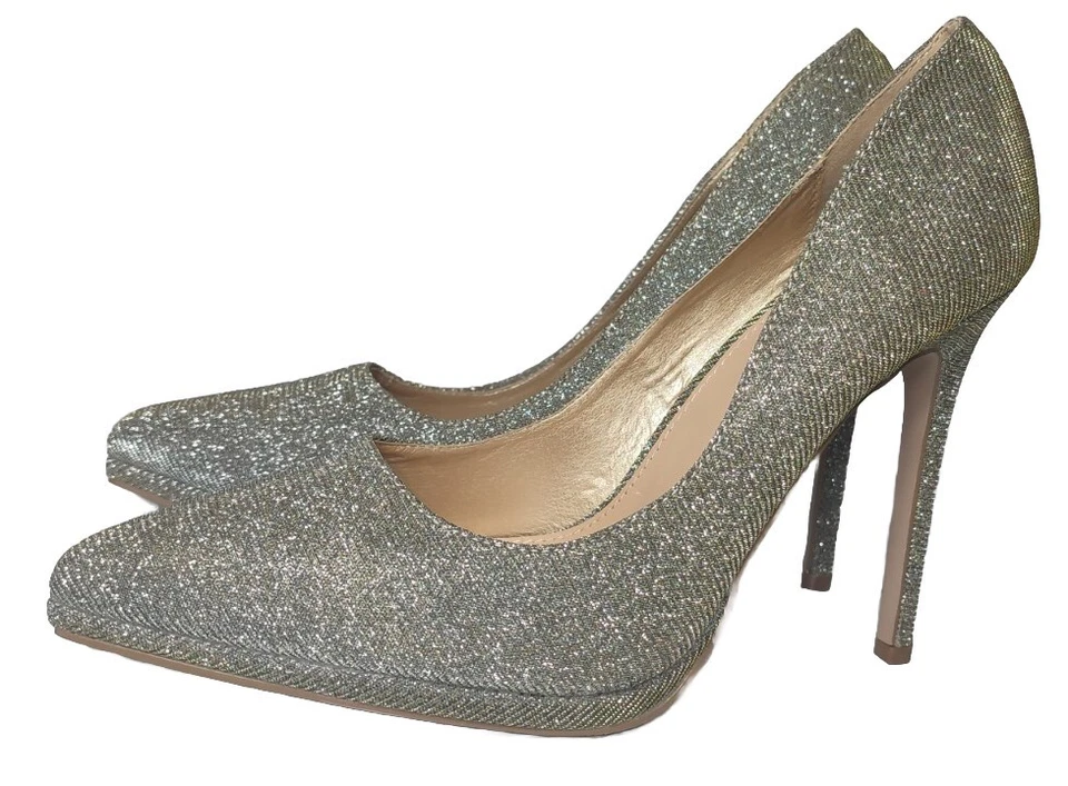 Zapatos de salón de tacón alto Shoedazzle para mujer punta de aguja zapatos de boda talla 8 EE. UU. Foto 3 de 4