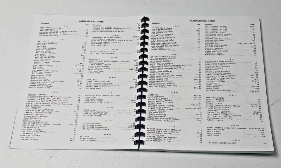 Catálogo de piezas de pinball Williams 1964 Foto 3 de 4