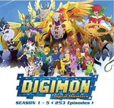 Digimon Digital Monsters Season 1-5 Japanese Anime DVD English Dub Free Ship