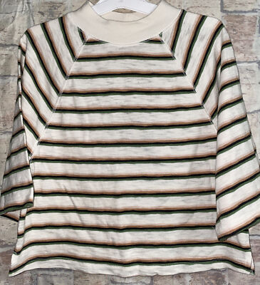UNIVERSAL THREAD Striped Crew Neck Oversized Cropped T-Shirt sz XS