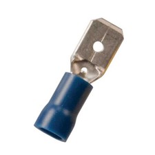Vinyl Insulated Male Quick Disconnect Connector 16-14 Gauge .250 Tab - 100 Pack