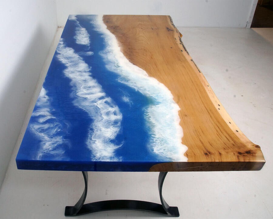 Ocean Resin Epoxy Table, River Ocean Table, Coffee Table, Home Living, Home deco