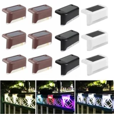 Solar LED Deck Lights Outdoor Stair Railing Path Lighting Garden Pool Yard Decor