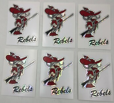 (6)x University Mississippi Colonel Rebels Sticker Hologram College ...