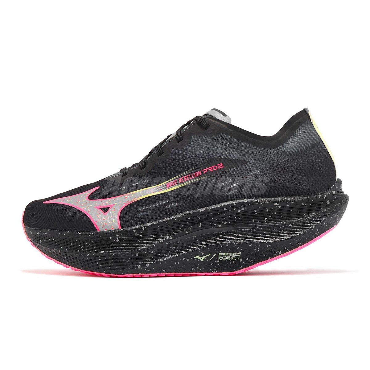Mizuno Wave Rebellion FLASH2 ブラック/ピンク Mizuno Wave Rebellion Flash 2 Black Pink Yellow width 2E