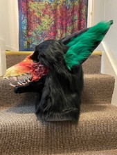 Skull Dog Fursuit Head Furry Halloween Mask Artist Handmade Spooky Scary OOAK