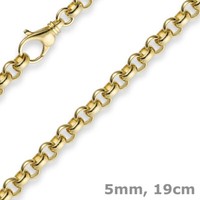 5Mm Armband Armkette Erbskette Aus 750 Gold Gelbgold, 19Cm, Unisex, Goldarmband