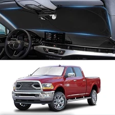 Custom For Ram 2500 3500 2010-2024 Windshield Sun Shade Cover UV Block Foldable