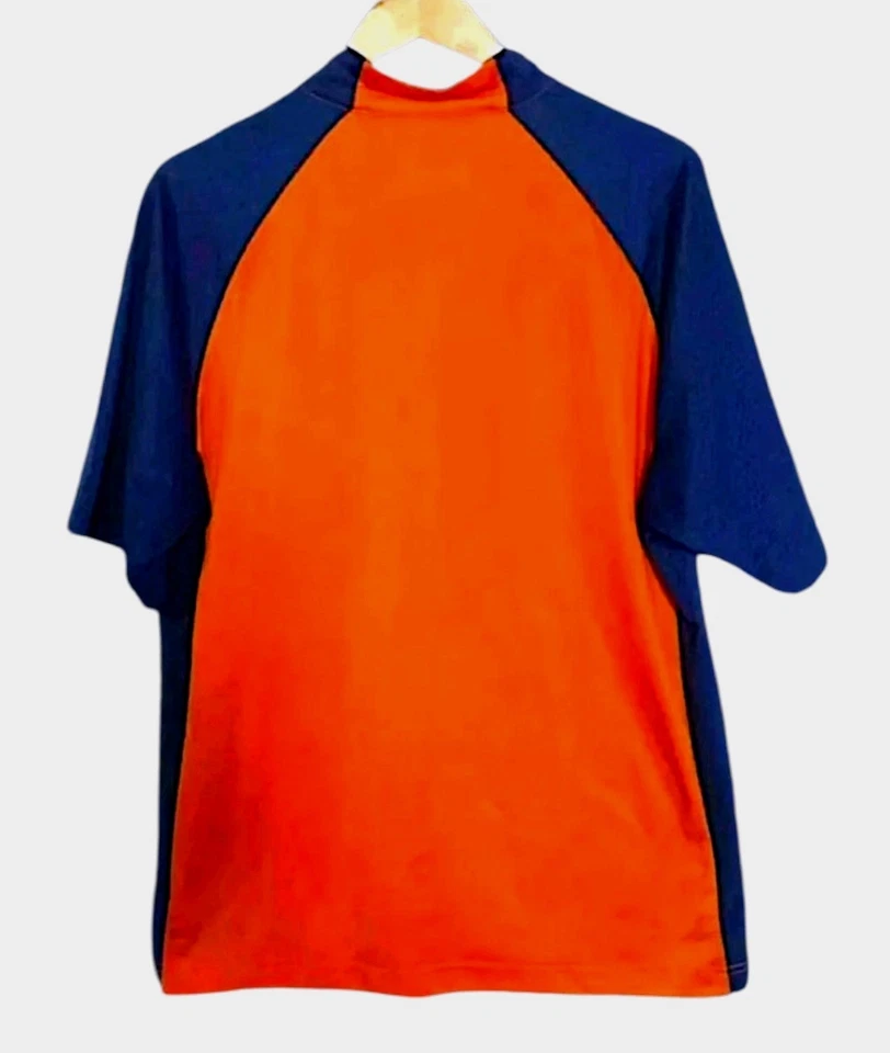 Camisa Polo Sport Ralph Lauren 1/4 Cremallera Para Hombre Grande Manga Corta Naranja Azul Golf Foto 2 de 4