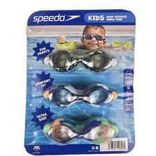 Speedo Kids Swim Goggles 3 Pack Ages 3-10 TUV Protect Easy Adjust Anti Fog F30