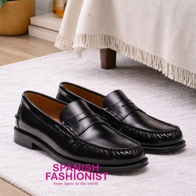 MASSIMO DUTTI WOMAN FW25/26 BLACK Soft leather loafers 1554/750