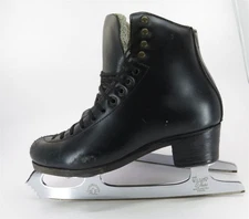 HARLICK Competitor Black Ice Skates 3.5A w/ Coronation Ace John Wilson Blades 