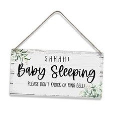 Baby Sleeping Sign Please Do Not Knock or Ring the Bell Home Wall Decor Wooden