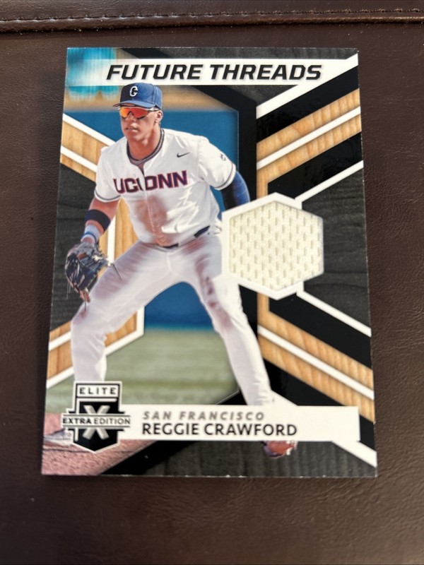 2022 Elite Extra Edition Reggie Crawford RC Future Threads Jersey Relic Giants