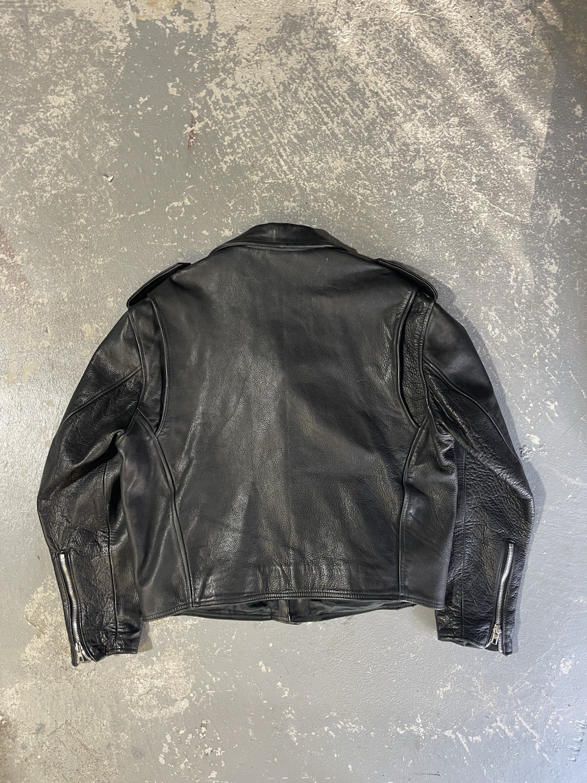 VINTAGE 80'S POLO RALPH LAUREN MOTORCYCLE LEATHER SCHOTT STYLE TALON ZIP JACKET image 5