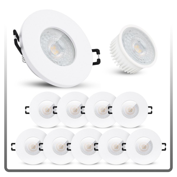 10X Led Bad Einbaustrahler IP65 Weß Led 4W Neutralweiß Deckenlampe Badleuchte-image
