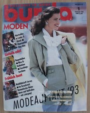 burda moden mit Schnittmuster - 1/93 * Januar 1993 * Vintage Nähen *