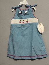 NEW Girl's Size 4 4T SMOCKED GIRAFFE ADORABLE Pink Cherries