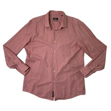 Hugo Boss Shirt Mens 17.5 Plum Slim Fit Tessitura Monti Italy Business Dress