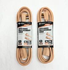 Lot Of 2, Southwire 3532SW3323 Appliance Replacement Cord 14/3, 6ft, Beige