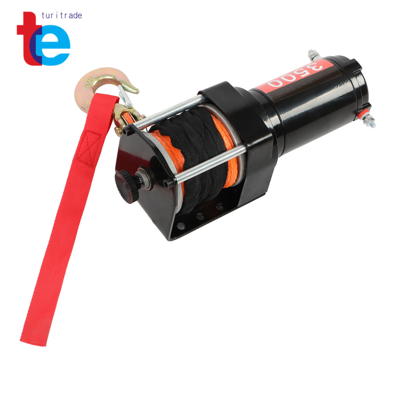 3500lbs Electric Winch 12VDC/1.5HP Copper Motor With 3/16" x 39' Synthetic Rope