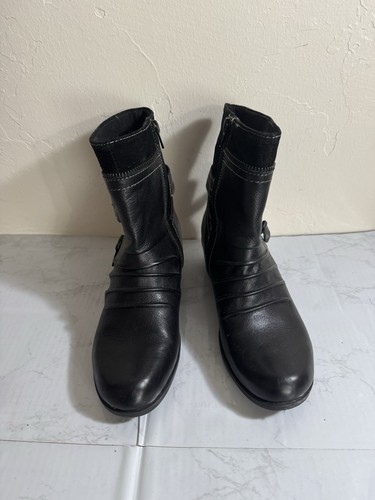 Y2K Style EARTH Origin SCHWARZE LEDERSTIEFEL GRÖSSE 7,5 M 149 $ - Bild 4 von 7