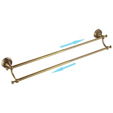 Leyden Brass Double Towel Bar,Adjustable Towel Rack Holder Antique Bathroom A...