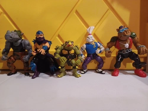 Vintage TMNT teenage Mutant Ninja Turtles Action Figure Lot Shredder Bebop