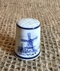 Vintage Thimble by ROYAL MOSA Blue & White 'Dutch Windmil' 1984 NETHERLANDS M1 — photo 1