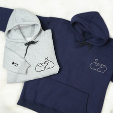 Sudadera Pareja Rana Personalizada a Juego, Lindo Diseño Bordado para San Valentín