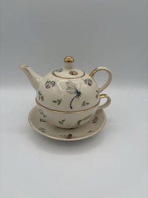 Burton+Burton Morning Meadow Porcelain Duo Teapot, Teacup and Saucer Set