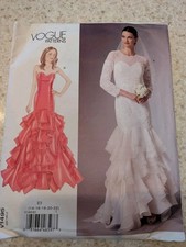 Vogue 1495 Bridal/Evening dress sewing pattern sizes 14-22 Uncut