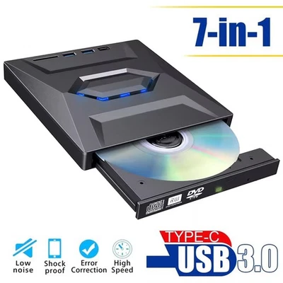 NOVA-TRENDSHOP External CD DVD Drive USB 3.0 Writer Burner Player for PC Laptop Windows 10 11