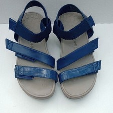 Size 6 Blue Vionic Misty Wedge Sandals Casual Adjustable Ankle Straps Comfort