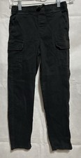 Boys Size 12 Jumping Beans Black Drawstring Elastic Slim Fit Cargo Pants