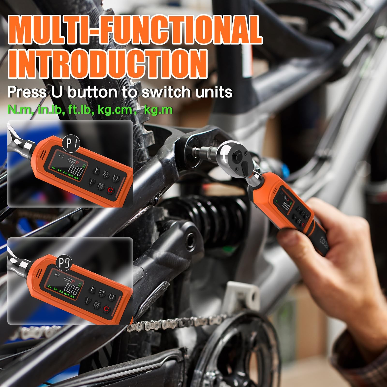 Digital Torque Wrench, 3/8 Drive Electronic Torque Wrench Set with Preset Val...