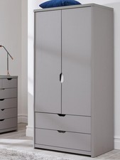 Aspen 2 Door Wardrobe Grey Oak | 2 Drawers | Kids Bedroom Storage
