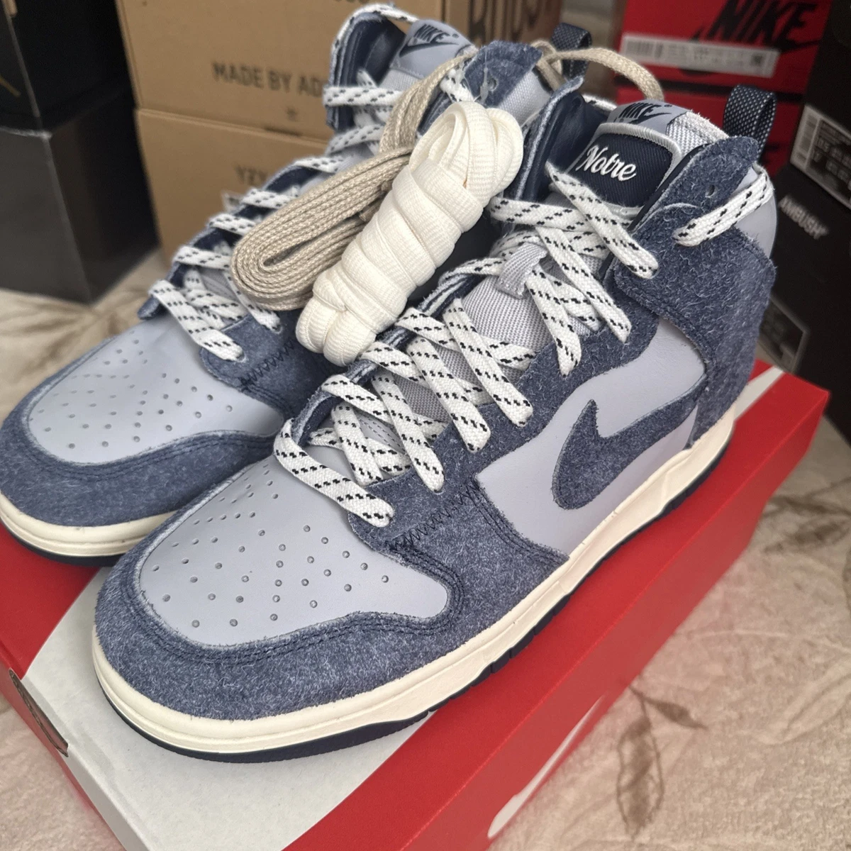 Authentic Nike Dunk High AB Notre Midnight Navy Blue Sneakers Men’s size 8 Size 10.5 - Nike Dunk High x Notre Midnight Navy 2021 Rare  main image 3