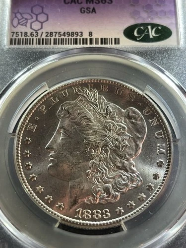 1883-CC $1 CAC MS63 Morgan Silver Dollar Carson City GSA Pedigree Mint State 63