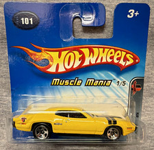 Hot Wheels Muscle Mania 1971 Plymouth GTX 1:64 Yellow/Black Diecast Unopened