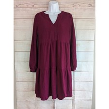 Ladies Ronni Nicole Maroon Knee Length Babydoll Dress Size Medium