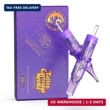 Wormhole Tattoo Cartridge Needles, 20pcs Mixed Sizes 3RL 7RL 5RS 7M1 Disposable