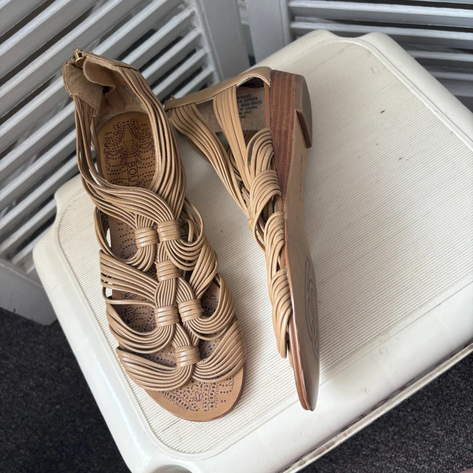 Sandalias Gladiador Boutique 9 Tostadas con Tiras para Mujer 6 Cuero Cremallera Trasera Foto 3 de 4