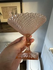 Vintage Pink Glass Candy Dish , Anchor Hocking 1930s