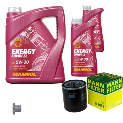MANN-FILTER Ölfilter 7 L MANNOL 5W-30 für Renault Alpine 19 II B C53 Laguna I