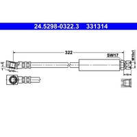 Bremsschlauch ATE 24.5298-0322.3 FüR Opel Saab Kadett E CC Vectra A Ascona C